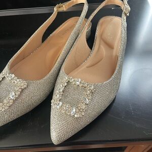 Anne Klein Silver Embellished Flats